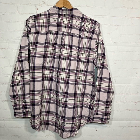 Eddie Bauer Adventurer 3.0 Plaid Shirt Womens Large Purple Long Sleeve New - Picture 7 of 10